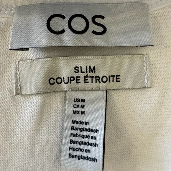 COS The Slim Coupe Etroite Sleeveless Soft Tank Top Shirt, White, Size M - Picture 7 of 9